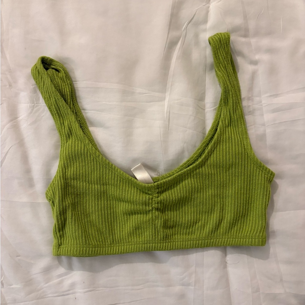 PacSun Olive Ribbed Crop Top